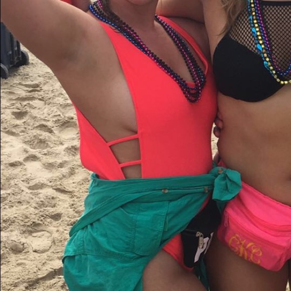 Hot Pink Scrunch Butt One Piece Swimsuit
